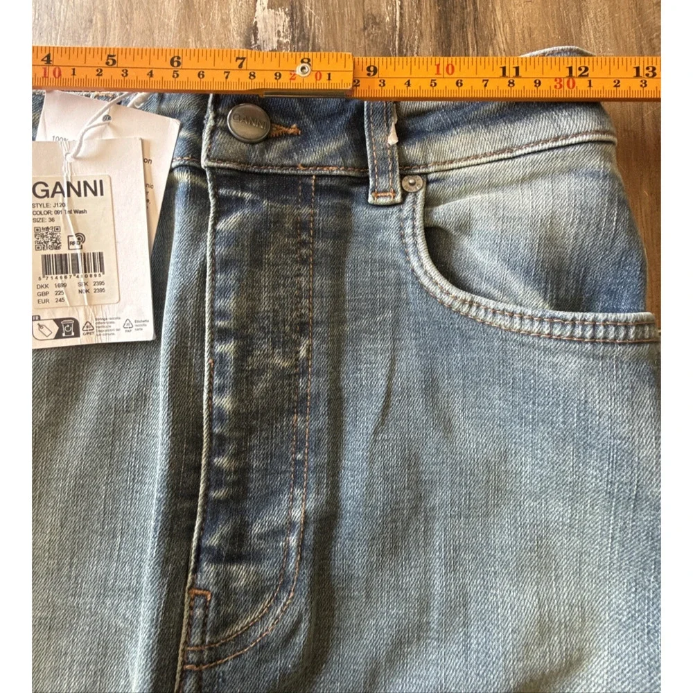 GANNI Tint Edge Faded Wash Organic Denim Maxi Skirt – EU 36 / US 4 NWT